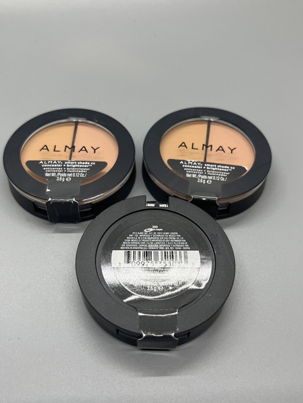 3 pk Almay Smart Shade CC Concealer + Brightener ~ 300 Medium NEW
